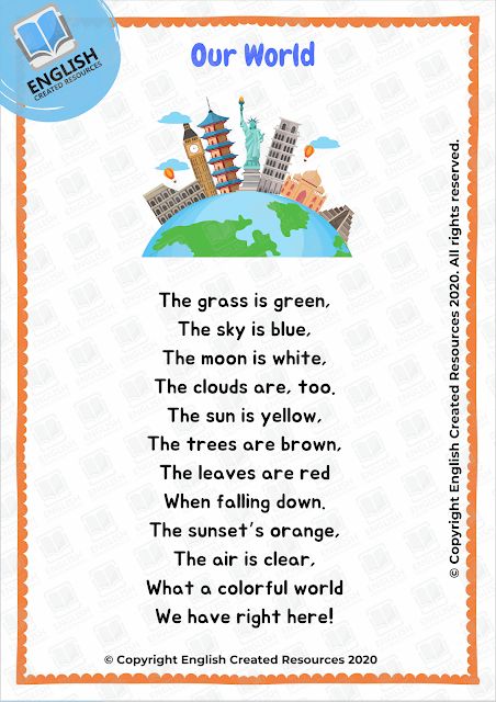 Science Poems and Songs Poem With Rhyming Words, Rhyming Words For Kids, Short Poems For Kids, Science Poems, Rhyming Poems For Kids, English Created Resources, Nursery Poem, Kindergarten Poems, English Poems For Kids