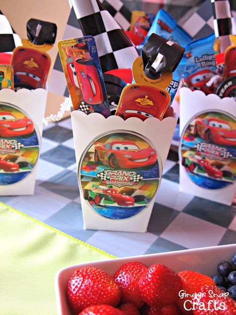 Cars party favors #cbias Disney Cars Birthday Theme, Lightning Mcqueen Party, Pixar Party, Cars Party Favors, Disney Cars Party, Car Themed Parties, Car Birthday Theme, Cars Birthday Party Disney, Cars Theme Birthday Party