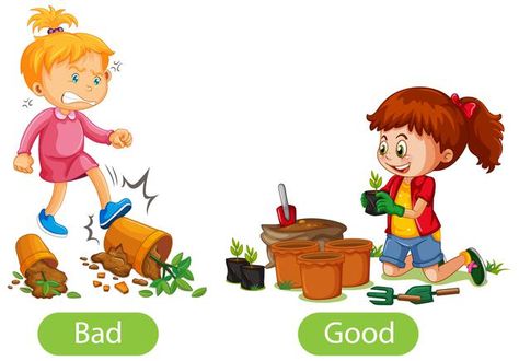 Opposite words with bad and good | Free Vector #Freepik #freevector #background #education #girl #cartoon English Opposite Words, Background Education, English Adjectives, Physical Inactivity, Opposite Words, Physical Activities For Kids, Illustration Story, English Design, Business Analysis