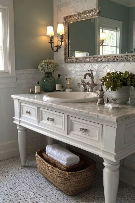 Discover how using decorative soaps can enhance the aesthetic appeal of bathroom vanities. Explore the benefits of this simple yet effective interior design accessory.
#ad  


#Bathroom 
#wallpaint2024
 #color2024
 #DIYpainting
 ##DIYhomedecor
 #Fixhome Farmhouse Aesthetic Bathroom, Decorating Bathroom Countertops, Pretty Bathroom Ideas, Modern Cottage Bathroom, Elegant Bathroom Vanity, Ad Bathroom, Elegant Bathroom Ideas, Minimalist Vanity, Bathroom Sink Decor