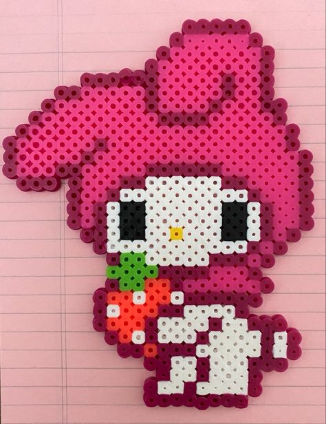 Keroppi Perler Bead Pattern, Buff Hello Kitty Perler Beads, Fuse Beads Sanrio, Sanrio Melty Beads, Sanrio Pearl Beads Pattern, My Melody Pearl Beads, Iron Beads Sanrio, Perler Bead My Melody, Sanrio Iron Beads