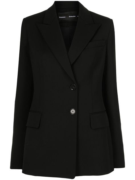 Don't ever let them say you're not professional. Everyone knows a girl is business-ready the minute she throws on the perfect blazer. Guess you're heading to work in this Proenza Schouler wool piece. Featuring notched lapels, a front button fastening, long sleeves, a chest pocket and side flap pockets. Black Blazer, Black Blazers, Everyone Knows, Wool Blazer, Covet Fashion, Proenza Schouler, Fashion Stylist, Chest Pocket, Blazer Jacket