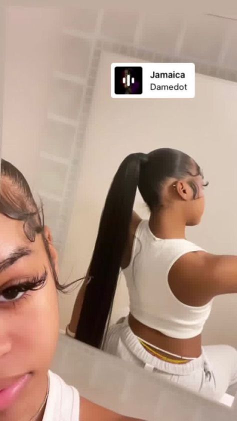 Slickback Ponytail, Straight Ponytail Hairstyles, Cute Ponytail Styles, Slick Ponytail, Slicked Back Ponytail, Natural Hair Bun Styles, Sleek Ponytail Hairstyles, Weave Ponytail Hairstyles, Cute Ponytails