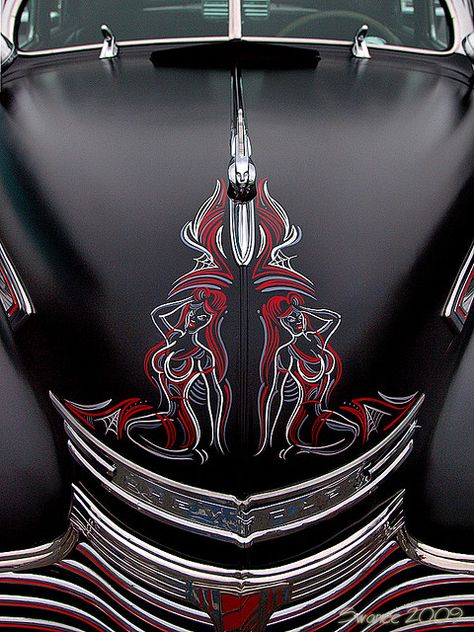 PinStriped Hotties Pin Up Motorcycle, Kustom Paint, Pinstripe Art, Pinstriping Designs, Motorcycle Garage, Pt Cruiser, Garage Art, Custom Paint Jobs, Henry Ford