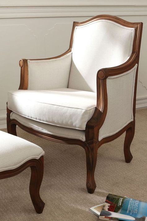 Laura Ashley Furniture, Classic Chair Design, Dining Area Decor, French Arm Chair, Solid Wood Chairs, Furniture Design Chair, Modern Bedside, Classic Chair, Luxury Cushions