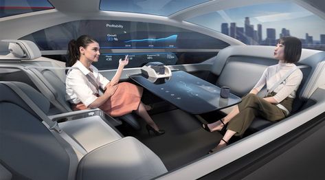 volvo 360C autonomous car concept is a bedroom, living space and work office on wheels Technology Evolution, Concept Car Interior, Mobil Futuristik, Autonomous Vehicle, Car Interior Design, Volvo Cars, Smart Car, Tesla Model S, Futuristic Cars