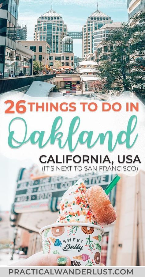 Redwoods. Baseball games. The Ale Trail. Incredible food. Historic theatres. Street art. There's so much to explore in Oakland, California (Psst: it's right next door to San Francisco). This locals guide tackles 26 of the best things to do in Oakland! Come across the Bay to Oakland next time you're traveling to San Francisco, California. #travel #California Historic Theater, Visit San Francisco, Travel California, Oakland California, Destination Voyage, Usa Travel Destinations, Baseball Games, Local Guide, United States Travel