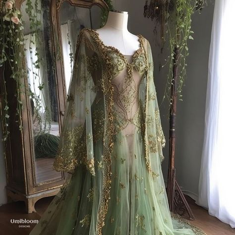 Fantasy Gown, Elf Dress, Elven Dress, Fairy Wedding Dress, Fantasy Dresses, Prom Dress Inspiration, Gowns Prom, Fantasy Gowns, فستان سهرة