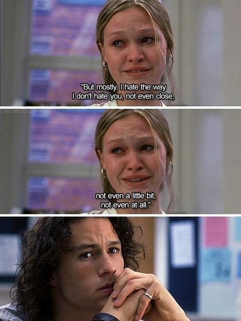 10 Things I Hate About You Film Romance, About You Quotes, Movie Quotes Inspirational, How To Be Single Movie, Inspirational Life Lessons, Series Quotes, 10 Things I Hate About You, Walk To Remember, Favorite Movie Quotes