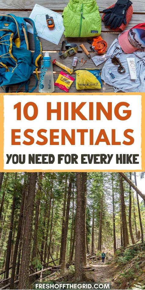 Hiking 10 Essentials, 10 Hiking Essentials, Ten Essentials Hiking, Hiking Essentials Daypack, 10 Essentials For Hiking, What To Pack For A Day Hike, Hiking Kit List, Hiking List Daypack, Diy Hiking Gear