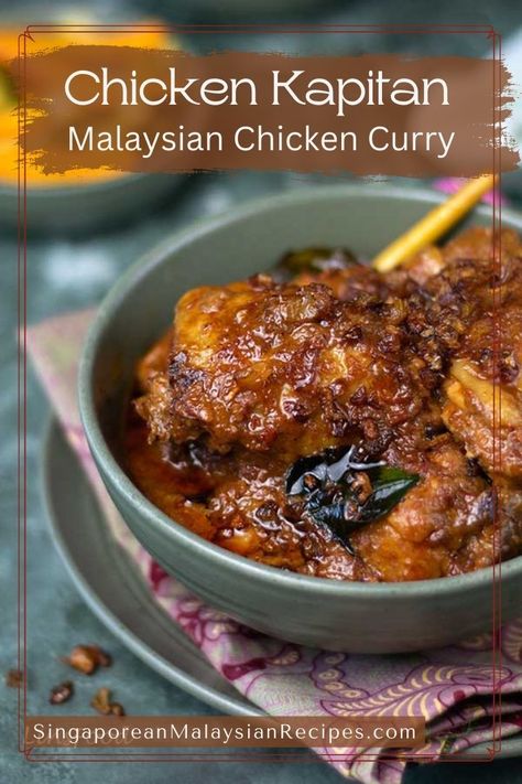 Kapitan Chicken Curry, Essen, Singapore Curry Chicken, Singapore Chicken Curry, Indonesian Chicken Curry, Malaysian Chicken Curry Recipes, Malaysian Dinner Recipes, Rasa Malaysia Recipes, Malaysian Chicken Recipes