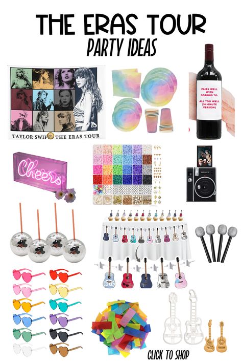 At Home Eras Tour, Taylor Swift Viewing Party Ideas, Era Themed Parties, Taylor Swift 12 Birthday, Eras Tour Viewing Party, Taylor Swift Eras Graduation Party, Lover Taylor Swift Birthday Theme, 30th Birthday Taylor Swift Theme, Diy Taylor Swift Birthday Party