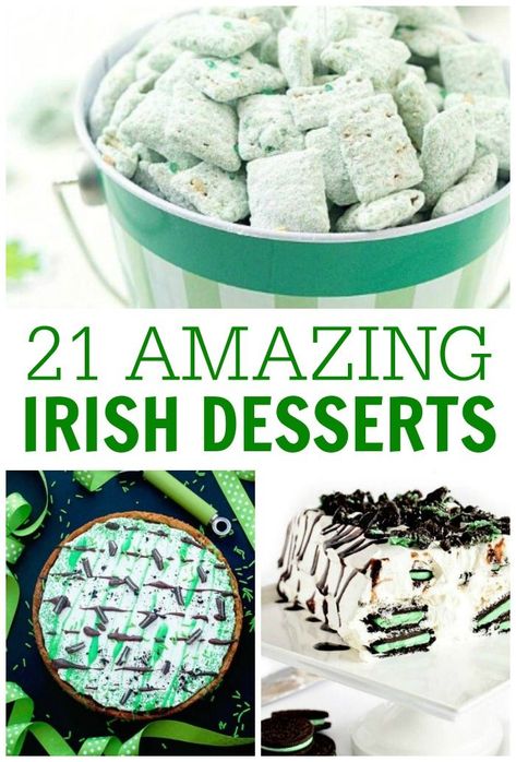 Celebrate St. Patrick's Day with these Green Dessert Recipes! 21 Easy Desserts for your parties and holiday celebrations! #passion4savings #stpatricksday #desserts St Patricks Day Deserts, Irish Dessert Recipes, Irish Desserts Traditional, St Patricks Food, Irish Dinner, Irish Cooking, Irish Desserts, Green Desserts, Irish Dishes