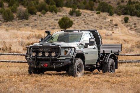 American Expeditionary Vehicles and GMC are bringing an uprated GMC Sierra HD AT4X to the 2023 SEMA show. Sierra Grande gets all the goodies that... Off Roaders, Concept Truck, Trucks Gmc, American Expedition Vehicles, Duramax Diesel, Inflatable Hot Tubs, Off Road Tires, Regular Cab, Tire Cover