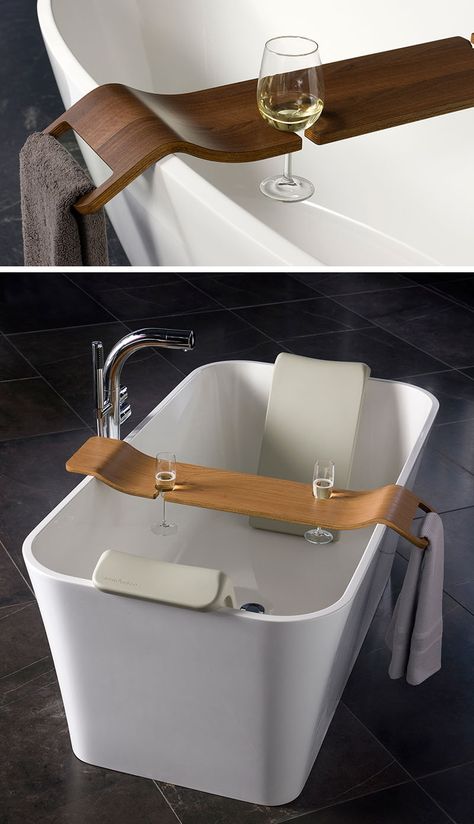 7 Things You Need To Create The Perfect Spa At Home Bath Fitter, Spa At Home, Bath Board, Bath Table, Bathtub Caddy, Bathtub Decor, Bathtub Tray, Tub Ideas, Wooden Bath