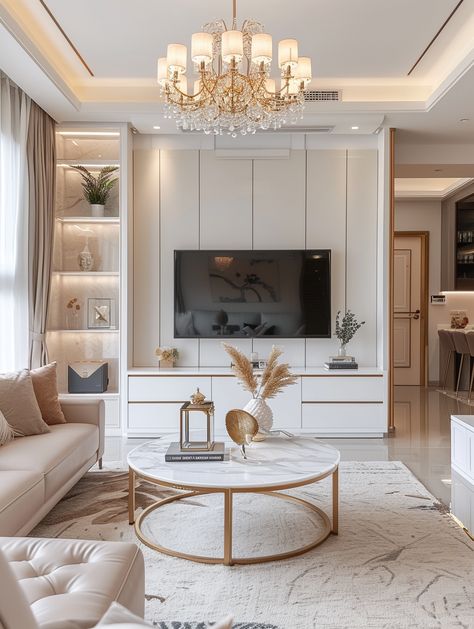 37 Luxurious White and Gold Living Room Design and Decoration Ideas – CreativeBooster White Brown And Gold Living Room, White Beige And Gold Living Room, Beige White And Gold Living Room, White Gold Gray Living Room, Golden Living Room Ideas, White Gold Living Room Decor, Grey Gold And White Living Room, Gold And Beige Living Room, Living Room Designs White