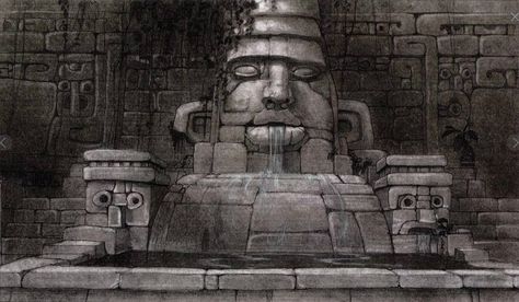 Click this image to show the full-size version. Aztec Architecture, The Road To El Dorado, Road To El Dorado, Aztec Temple, Lost City Of Gold, City Of Gold, Aztec Ruins, Maya Art, Ancient Aztecs