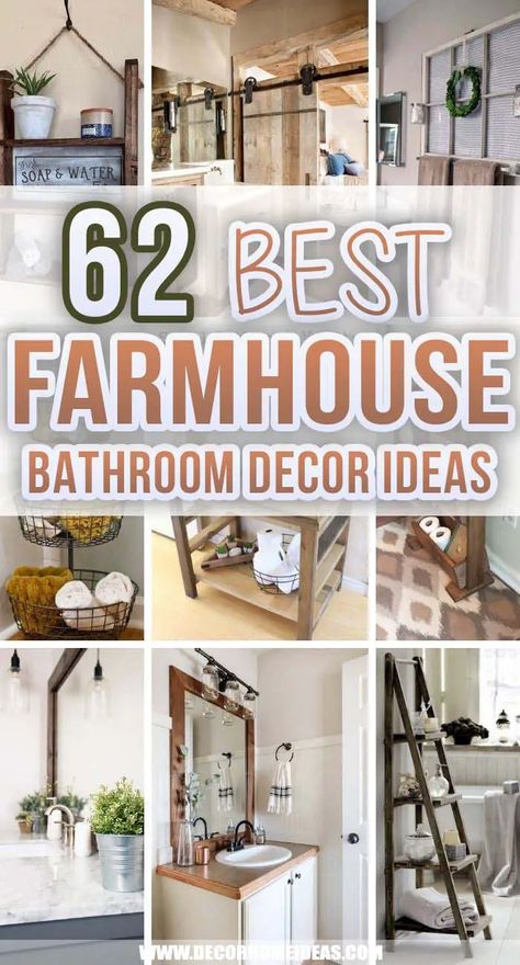 via @decorhomeidea Farm House Bathroom, Farm Style Bathrooms, Country Style Bathrooms, Small Farmhouse Bathroom, Rustic Farmhouse Bathroom, Farmhouse Bathroom Decor Ideas, Bathroom Farmhouse Style, Dekor Diy, Best Farmhouse