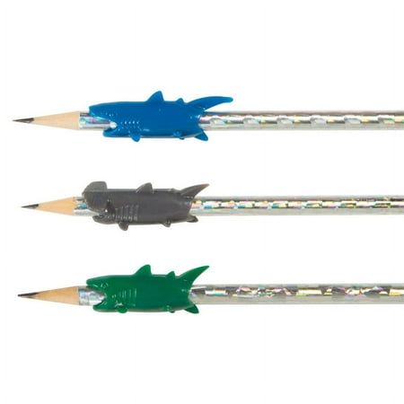 A ferocious grip from under the sea! When you write with the Shark Pencil Grip, every week is Shark Week! Who knew sharks made writing so much fun? Designs include: Hammerhead, Tiger, and Great White Shark 3 colors: deep sea blue, stormy gray, and emerald green Approx. 2" long Nerf Bow And Arrow, Student Crafts, Improve Your Handwriting, Sea Colour, Pencil Cup, 3d Pen, Shark Birthday, Classroom Supplies, Shark Week