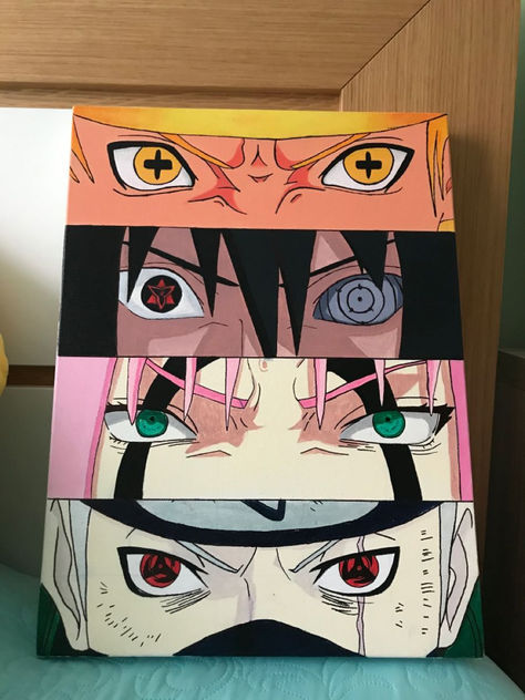 My hope is to share my knowledge with you so you too can expand your love for the arts. Thank you for your interest! Anime Paintings Aesthetic, Naruto Characters Painting, Naruto Paintings Easy, Naruto Canvas Painting Ideas, Anime Naruto Painting, Naruto Painting Canvases, Anime Drawing Canvas, Naruto Art Painting, Canvas Painting Naruto