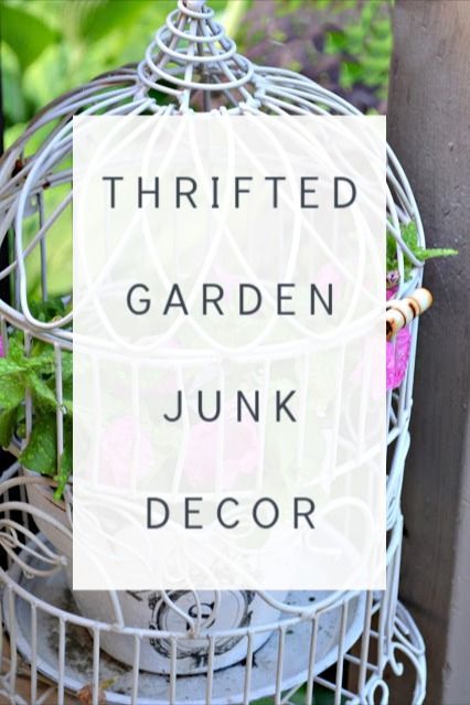 Thrift Garden Ideas, Unique Garden Planters, Thrifted Garden Decor, Hanging Garden Decor, Junk Garden Ideas Diy, Upcycled Garden Decor, Junk Garden Ideas Repurposed, Junk Garden Ideas, Outdoor Vignettes