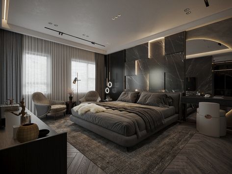 MASTER BEDROOM on Behance Bilik Tidur Mewah, Bedroom Modern Luxury, Luxury Modern Bedroom, Mansion Bedroom, Modern Luxury Bedroom, Big Bedrooms, Bilik Tidur, Luxury Bedroom Master, Mansion Interior