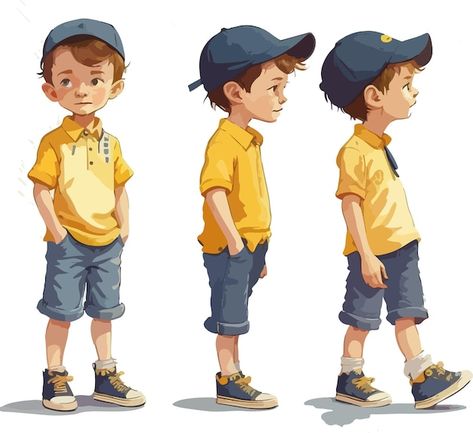 Sassy Character Poses, Kids Cartoon Drawings, Boy Standing Drawing, Young Boy Character Design, How To Draw Children, Little Boy Character Design, Cartoon Boy Drawing, Boy Illustration Art, Illustrators Portfolio