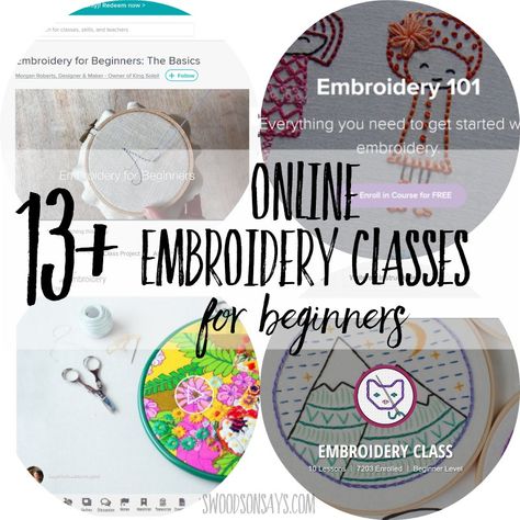 Online Embroidery Classes for Beginners - Swoodson Says Hand Embroidery Projects, Paper Embroidery, Learn Embroidery, Embroidery Patterns Free, Hand Embroidery Design, Online Pattern, Embroidery For Beginners, Free Embroidery, Hand Embroidery Patterns