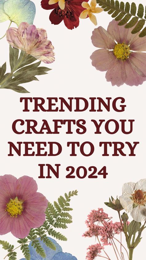 If you haven't tried any of these trending crafts for 2024, now is the time! You just might find your new favorite hobby! New Diy Crafts Creative Ideas, Craft Project Ideas For Adults, Simple Craft Projects For Women, Easy Diy Items To Sell, Popular Trends 2024, Easy Diy For Adults, Diy Crafts For Adults Projects, Cheap Arts And Crafts For Adults, Hot Crafts For 2024