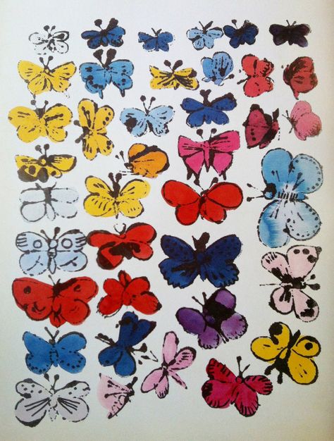 Andy Warhol monoprint project Andy Warhol Butterflies, Oldenburg, Butterflies Illustration, Richard Hamilton, Whimsical Aesthetic, Andy Warhol Pop Art, Andy Warhol Art, Warhol Art, Butterfly Illustration