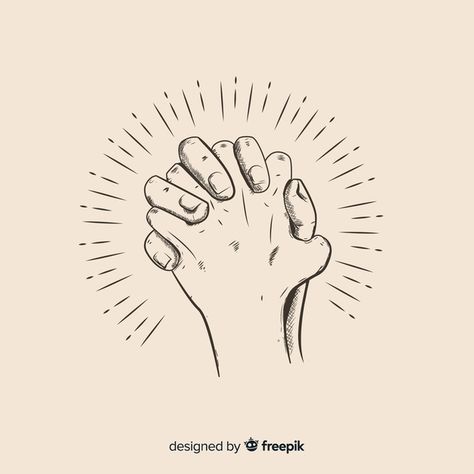 Hand drawn praying hands illustration Fr... | Premium Vector #Freepik #vector #background Praying Hands Aesthetic, Pray Illustration Christian, Praying Hands Illustration, Pray Illustration, Praying Drawing, Praying Illustration, Faith Illustration, Praying Hands Drawing, Hand Gesture Drawing