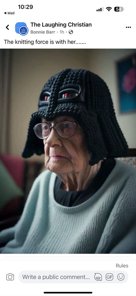 Crochet Darth Vader Hat Pattern Free, Darth Vader Crochet Hat, Crochet Darth Vader Hat, Darth Vader Crochet, Star Wars Knit Hat, Grandma Knitting, Make A Hat, Hat Patterns Free, Fun Pics