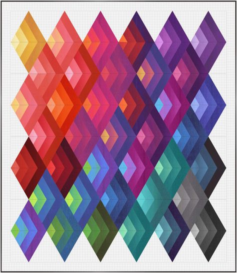 Molde, Patchwork, Rainbow Geometric Pattern, Modern Quilt Blocks, Fun Quilt, Quilt Modernen, 3d Quilts, Geometric Quilt, Rainbow Quilt