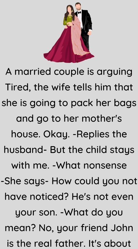 A married couple is arguing - Funny Jokes and Story | Humors - Funny Jokes and Story | Humors Couple Jokes, Couple Story, Couples Jokes, Wife Jokes, Photography Movies, Funny Couple, Short Jokes, Old School Tattoo Designs, Technology Wallpaper