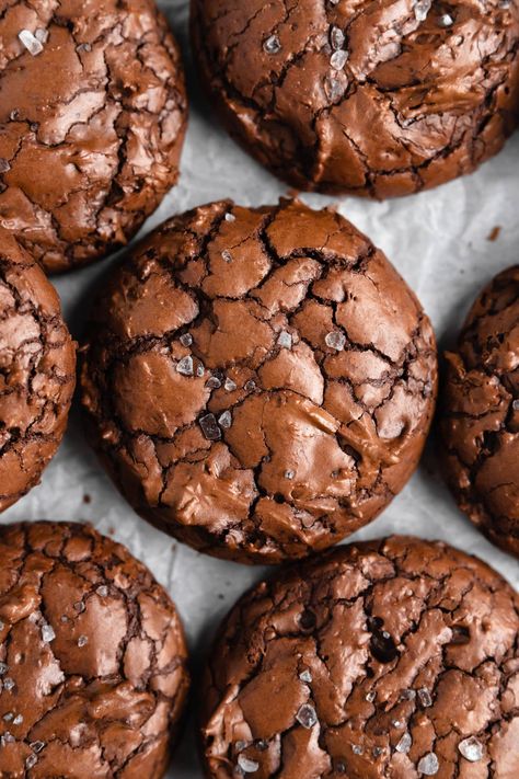 Thick Brownie Cookies, Things To Bake Chocolate, Baking Cupcakes Recipes, Fudgy Double Chocolate Chip Cookies, Chocolate Cookie Desserts, Fudgy Chocolate Brownie Cookies, Chocolate Brownie Cookies Easy, Decadent Chocolate Brownie Cookies, Stuffed Brownie Cookies