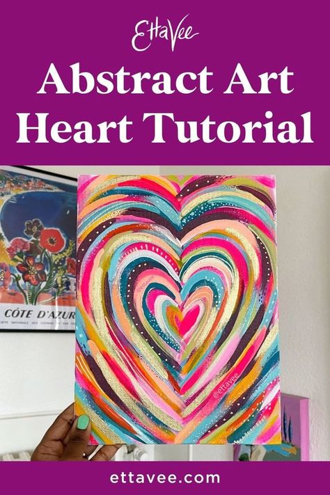 Looking for acrylic painting ideas? What about an art heart? This abstract painting style is perfect for beginners. In this acrylic painting tutorial for beginners you'll learn to make one of my signature pieces - the art heart. You'll learn painting tips to create a unique acrylic painting. Plus you'll leave the class with plenty of painting ideas for beginners and acrylic canvas painting ideas! I hope to see you in the class! Acrylic Canvas Painting Ideas, Therapeutic Art Activities, Heart Art Painting, Learn Painting, Heart Art Projects, Art Supplies List, Painting Tutorial For Beginners, Class Art Projects, Acrylic Canvas Painting