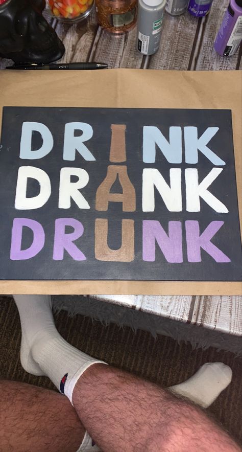 Beer Pong Tables Ideas Funny, Canvas Painting For Dorm Room, Cool Paintings Canvas, Room Decor Canvas Paintings Aesthetic, Funny College Paintings, Funny Canvas Painting Ideas College, Apartment Painting Ideas Living Room, Beer Pong Table Painted Funny, Table Drinking Games