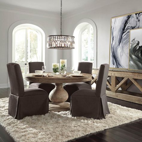 Adele Dining Chair - Dark Olive Reclaimed Wood Dining Table, Round Dining Room, Stylish Rugs, Pedestal Dining Table, Beige Area Rug, Classic Rugs, Pedestal Table, Transitional Area Rugs, Wood Dining Table