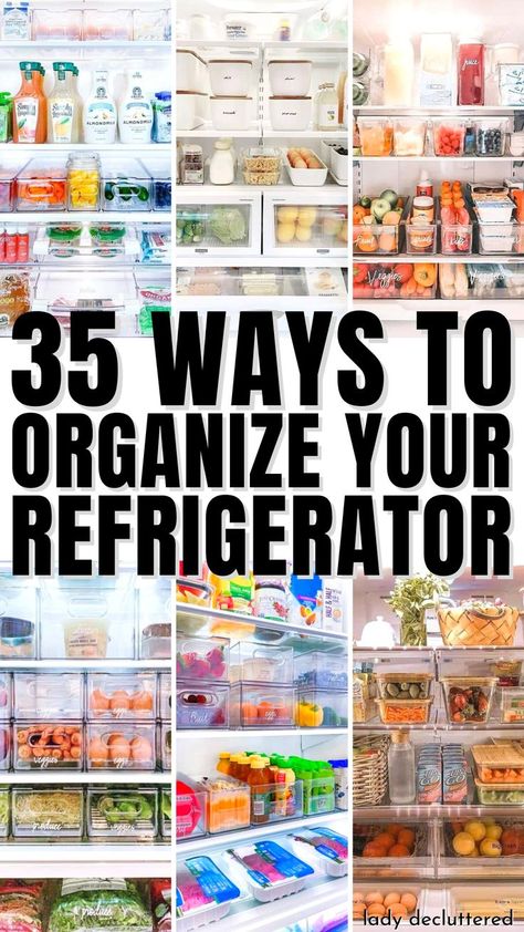 35 Ways to Organize Your Refrigerator Organisation, Organized Refrigerator Ideas, French Door Refrigerator Organization, French Door Fridge Organization, Side By Side Fridge Organization, Small Refrigerator Organization, Small Fridge Organization, Fridge Organization Hacks, Fridge Organization Ideas