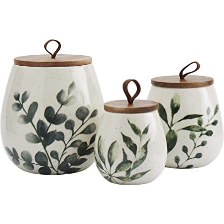 Fimo, 3 Piece Kitchen Canister Set, Refrigerator Decor, Ceramic Canister Set, Florida Decor, Kitchen Canister Sets, Kitchen Canvas, Apartment Vibes, Leaf Artwork