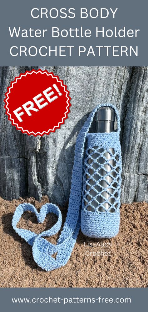 Water Bottle Holder Crochet Pattern, Water Bottle Crochet, Bottle Holder Crochet Pattern, Water Bottle Holder Crochet, Bottle Crochet, Bottle Holder Crochet, Crochet Water Bottle, Modern Crochet Patterns Free, Stylish Water Bottles