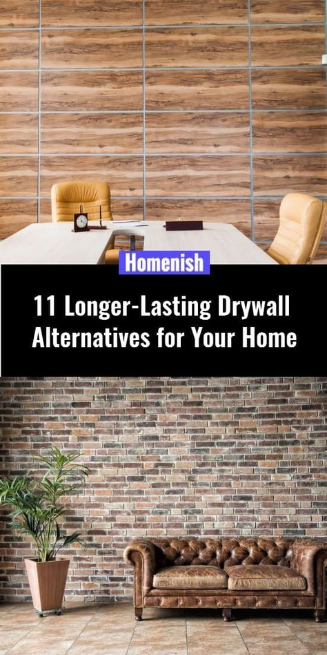 Do you have a plan to build a new home and aren’t keen on installing drywall? I don’t blame you! Who likes the hollow knocking noise that drywall produces. I know I don’t. This is why I’ve listed the best drywall alternatives that I’m sure you’ll love, especially after learning more about the drawbacks of drywalls. Alternative Drywall Ideas, Non Sheetrock Walls, Alternative To Painting Walls, Sheet Rock Alternative, Instead Of Drywall Ideas, Non Drywall Walls, Durable Wall Covering Ideas, No Sheetrock Walls, Alternative To Drywall Walls