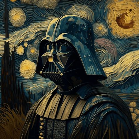 Darth Vader Photography, Starry Night Ipad Wallpaper, Star Wars Painting Darth Vader, Star Wars Wall Painting, Darth Vader Aesthetic, Starwars Drawings, Darth Bader, Darth Vader Painting, Darth Vader Drawing