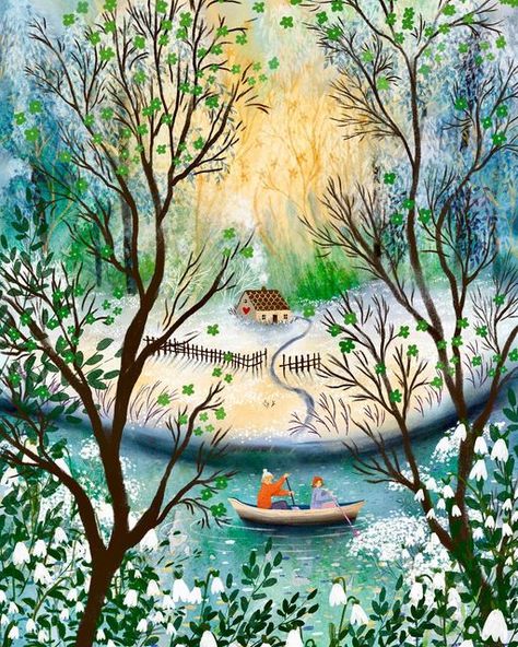 January Illustration, Illustration Wallpaper, Inspirational Illustration, Girly Wall Art, Spring Is In The Air, Last Days, Naive Art, Illustration Artists, Colorful Paintings