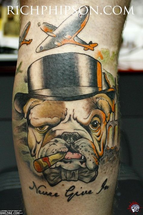 British Bulldog Tattoo, Bulldog Tattoo Ideas, English Bulldog Tattoo, School Reference, Siren Tattoo, Sweets Ideas, Old Scool, Bulldog Tattoo, Bulldog Mascot