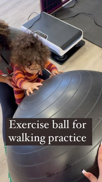 NeuroFit Kids | Bianca Mendonça, PT, DPT, PCS, CLC| Carlsbad, CA on Instagram: "A few tips and considerations ✅ note size of ball here. The larger the exercise ball, the more stability provided for the child. A smaller ball was not the right fit for this little one. Be mindful of height as we do want the trunk and shoulder girdle muscles to be active ✅child should have already started some level of side-stepping with support of arms (cruising) or practice of lateral weight shifting as tolerated before progressing forward. ✅ If child is not ready for this, consider starting with pre-walking exercises using a therapy ball instead (go to my profile and easily find my reel on that!) ___ Hi 👋 I’m a board-certified pediatric doctor of physical therapy who’s obsessed with tiny humans and all Peds Physical Therapy, Walking Exercises, Pediatric Doctor, Pediatric Physical Therapy Activities, Developmental Activities, Pediatric Pt, Shoulder Girdle, Therapy Ball, Doctor Of Physical Therapy
