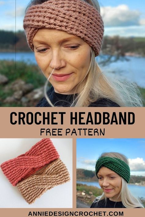 Couture, Wool Ease Thick And Quick Crochet Headband, Crochet Ear Warmer Free Pattern Winter Twisted Headband, Crochet Wide Headband Pattern Free, Crochet Twisted Ear Warmer Free Pattern, Crochet Twist Headband Pattern Free, Crochet Face Warmer, Crochet Headband Winter, Chunky Headband Crochet