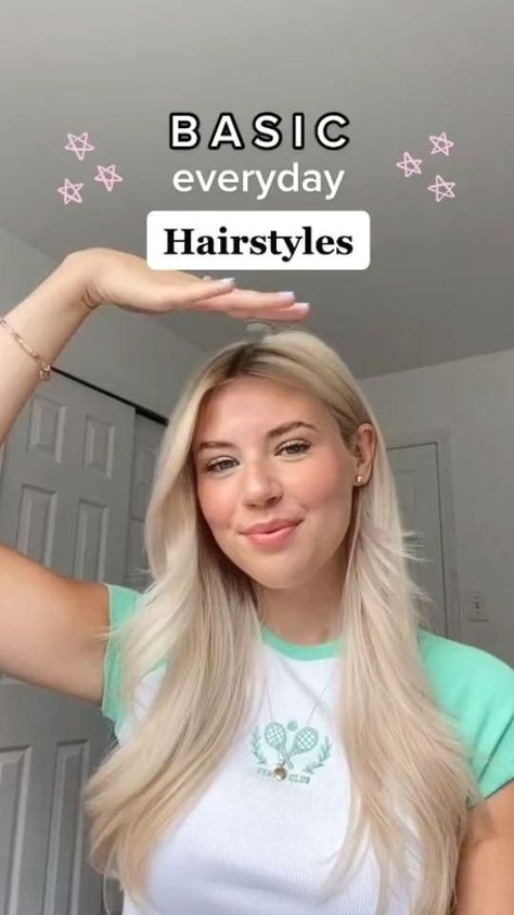 Basic Hairstyles!! #womenhairstyle #womenhair #hairstyle Basic Hairstyles, Cute Hairstyles For School, Vlasové Trendy, Cute Simple Hairstyles, Hair Tips Video, Back To School Hairstyles, Hair Tutorials For Medium Hair, Hair Up Styles