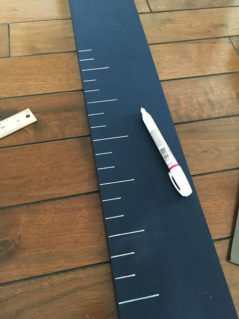 DIY Growth Chart Ruler - A Thoughtful Place Height Chart Diy, Growth Chart Ruler Diy, Diy Growth Chart Ruler, Diy Growth Chart, Wall Ruler, Growth Ruler, Sharpie Paint Pens, A Thoughtful Place, Growth Chart Ruler