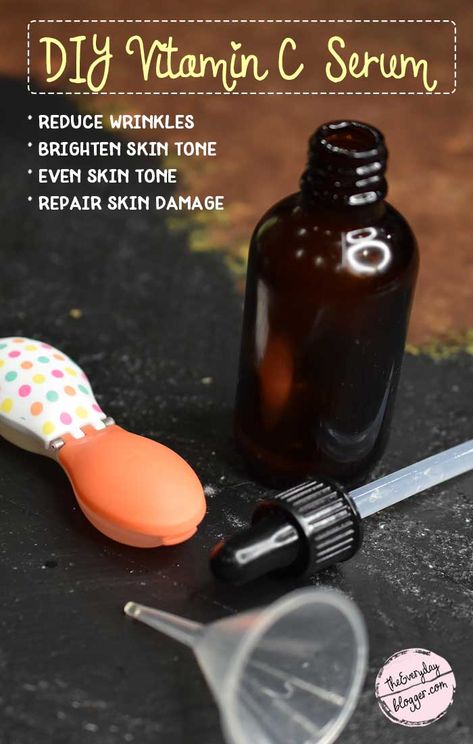 Skin Care Remedies, Vitamin C Serum Diy, Serum Diy, Diy Vitamin C Serum, Diy Serum, Brighten Skin Tone, Homemade Beauty, Collagen Production, Vitamin C Serum